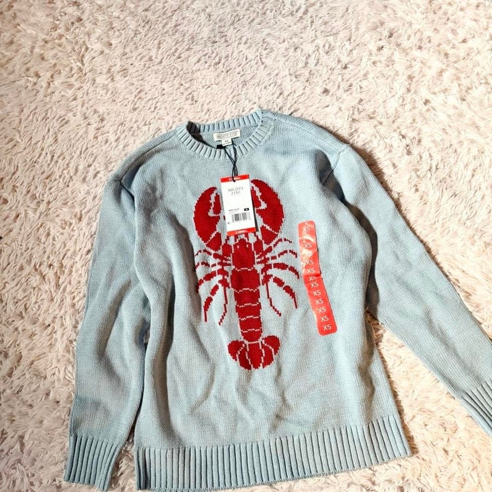 Weird Lobster Graphic Quirky Hipster Weird Core Eccentric Sweater Womens XS